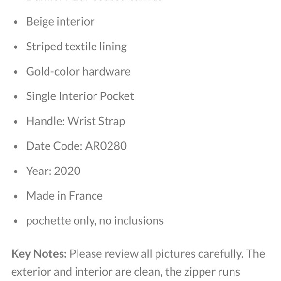 Louis Vuitton Damier Azur Beige Neverfull MM Pochette wristlet - Picture 3 of 8